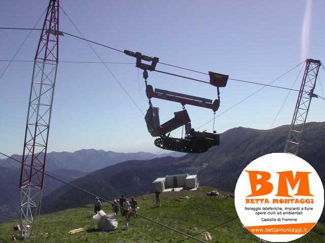 Betta Montaggi - Noleggio Teleferiche su misura - Noleggio impianti a fune a caduta per gravità e a circuito chuso