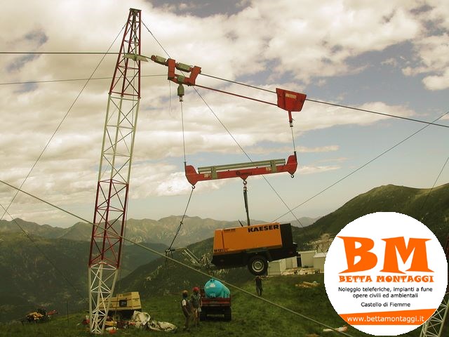 Betta Montaggi - Noleggio Teleferiche su misura - Noleggio impianti a fune a caduta per gravità e a circuito chuso