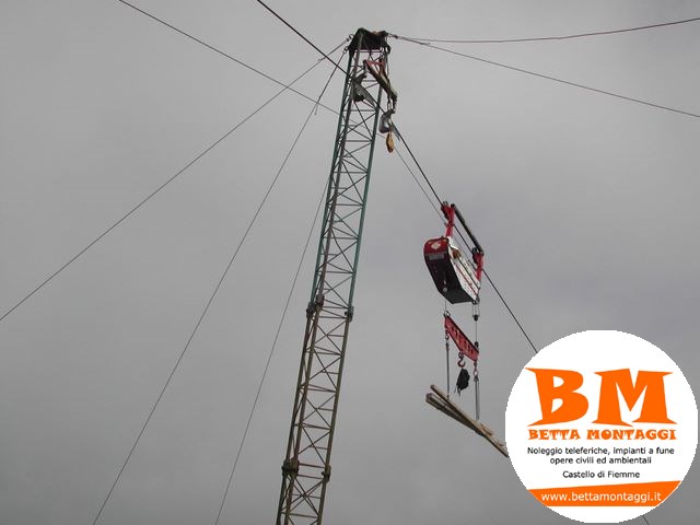 Betta Montaggi - Noleggio Teleferiche su misura - Noleggio impianti a fune a caduta per gravità e a circuito chuso