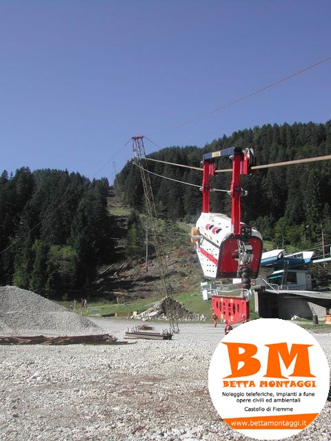 Betta Montaggi - Noleggio Teleferiche su misura - Noleggio impianti a fune a caduta per gravità e a circuito chuso