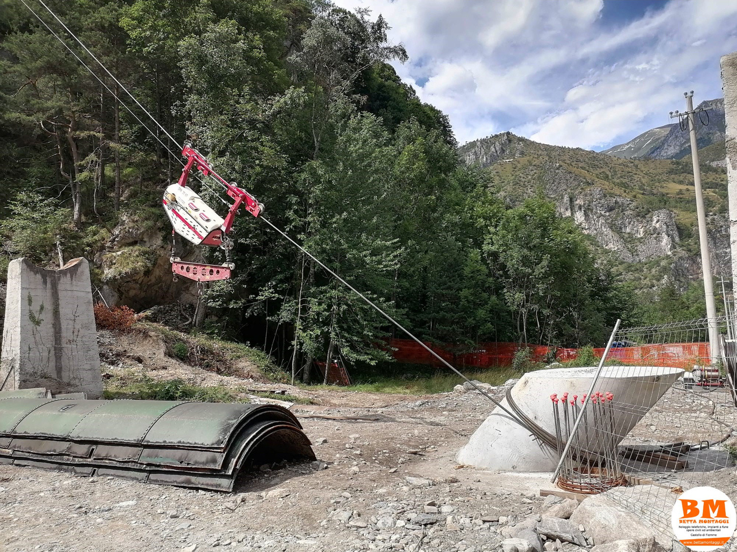 Betta Montaggi - Noleggio Teleferiche su misura - Noleggio impianti a fune a caduta per gravità e a circuito chuso