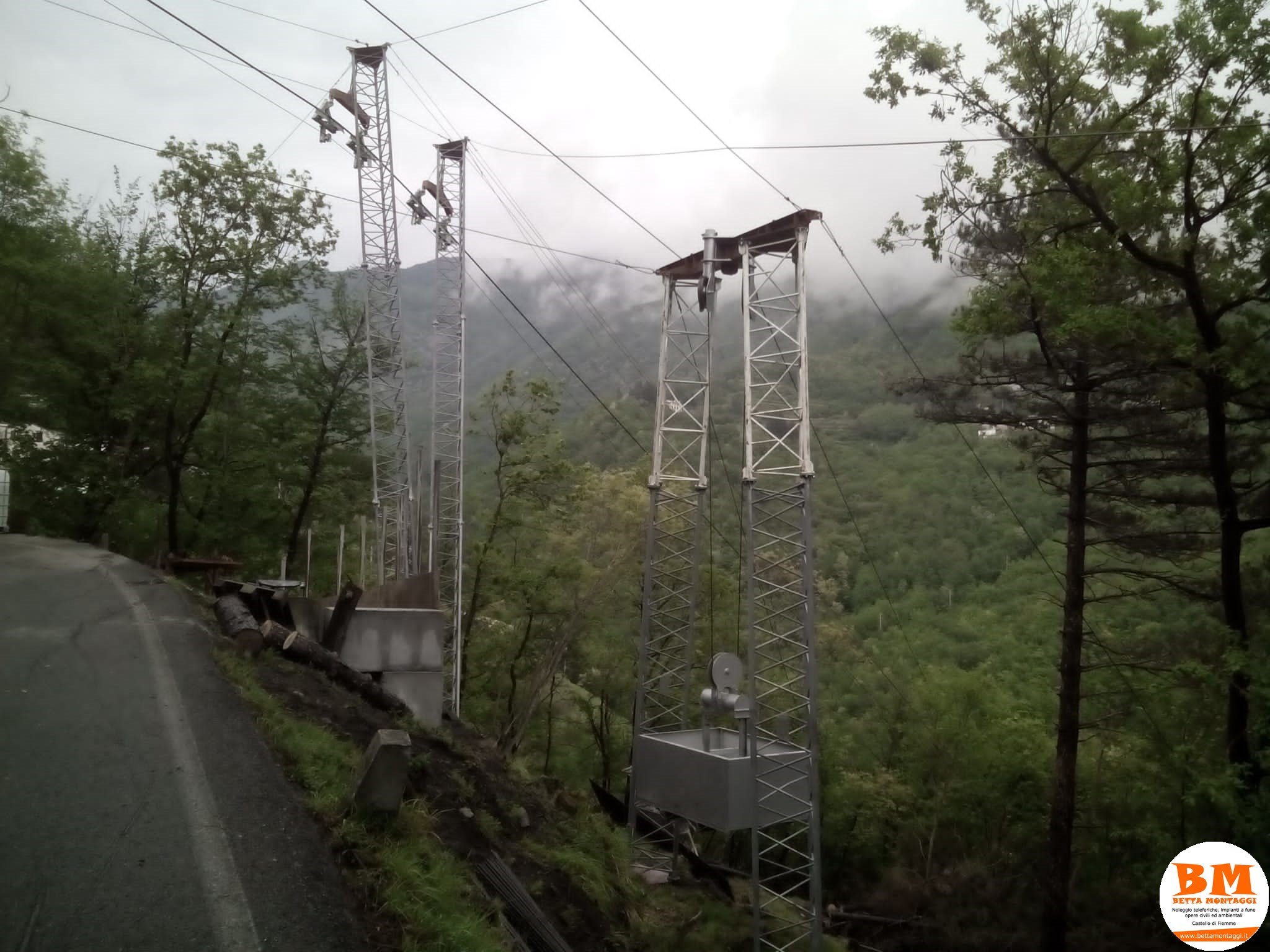 Betta Montaggi - Noleggio Teleferiche su misura - Noleggio impianti a fune a caduta per gravità e a circuito chuso
